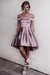Lilac Sexy Off the Shoulder Prom Simple Short Homecoming Dress - Prom Dresses