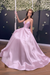 Lilac Simple A Line V Neck Backless Yellow Long Prom Dresses