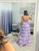 Lilac Strapless Tiered Ruffle Chiffon Prom Dress Long with Slit