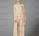 Champagne chiffon mother of the bride pantsuit with a long duster coat