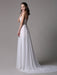 White Prom Dresses 2021 Long Ivory Halter Backless Evening Dress Lace Applique Beading Chiffon Split Party Dress