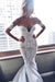 Long Mermaid V-Neck Wedding Dress With Off-the-Shoulder Lace Appliques - Wedding Dresses