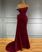 Long Off-the-Shoulder Ruffles Mermaid Evening Dress with Beads