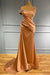 Long Off-the-Shoulder Ruffles Mermaid Evening Dress with Beads