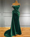 Long Off-the-Shoulder Ruffles Mermaid Evening Dress with Beads