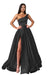 Long Prom Dress with One Shoulder Slit