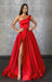 Long Prom Dress with One Shoulder Slit