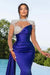 Long Purple Mermaid Prom Dress with Trail Beadings and Long Sleeves