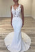 Long Sleeveless Mermaid Wedding Dress with Lace Appliques in Jewel - Wedding Dresses