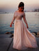 Long Sleeves A-line/Princess Bateau Beading Floor-length Chiffon Dress - Prom Dresses