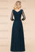 Long Sleeves Aline Bridesmaid Dress Ruffle Chiffon Beadings Wedding Guest Dress