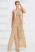 Long Sleeves Lace Appliques Chiffon Mother of Bride Dress Jumpsuit - Prom Dresses