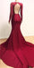 Long Sleeves Mermaid Evening Dress with Lace Appliques