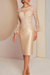 champagne Long sleeves mermaid knee length Satin Mother of the bride dress - Prom Dresses