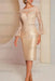 champagne Long sleeves mermaid knee length Satin Mother of the bride dress - Prom Dresses