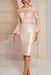 Pearl Pink Long sleeves mermaid knee length Satin Mother of the bride dress - Prom Dresses