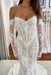 Long Sleeves Mermaid Wedding Dress Lace with Off Shoulder