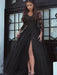 Ball Gown Long Sleeves Off-the-Shoulder Floor-Length Tulle Applique Dresses - Prom Dresses