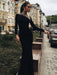 Trumpet/Mermaid Long Sleeves One-Shoulder Spandex Beading Sweep/Brush Train Dresses - Prom Dresses
