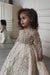 Long Sleeves Pearl Satin Ball Gown A Line Beadings Arabic Girls Pegeant Dress Birthday Dress - Flower Girl Dress