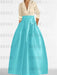 V-Neck A-Line Princess Gown with Long Sleeves and Pockets for the Mother of the Bride