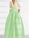 V-Neck A-Line Princess Gown with Long Sleeves and Pockets for the Mother of the Bride