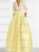 V-Neck A-Line Princess Gown with Long Sleeves and Pockets for the Mother of the Bride