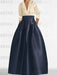 V-Neck A-Line Princess Gown with Long Sleeves and Pockets for the Mother of the Bride
