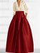 V-Neck A-Line Princess Gown with Long Sleeves and Pockets for the Mother of the Bride