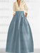 V-Neck A-Line Princess Gown with Long Sleeves and Pockets for the Mother of the Bride