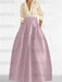 V-Neck A-Line Princess Gown with Long Sleeves and Pockets for the Mother of the Bride