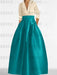 V-Neck A-Line Princess Gown with Long Sleeves and Pockets for the Mother of the Bride