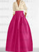 V-Neck A-Line Princess Gown with Long Sleeves and Pockets for the Mother of the Bride