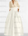 V-Neck A-Line Princess Gown with Long Sleeves and Pockets for the Mother of the Bride