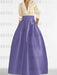 V-Neck A-Line Princess Gown with Long Sleeves and Pockets for the Mother of the Bride
