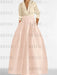 V-Neck A-Line Princess Gown with Long Sleeves and Pockets for the Mother of the Bride