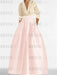 V-Neck A-Line Princess Gown with Long Sleeves and Pockets for the Mother of the Bride
