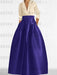 V-Neck A-Line Princess Gown with Long Sleeves and Pockets for the Mother of the Bride