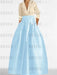 V-Neck A-Line Princess Gown with Long Sleeves and Pockets for the Mother of the Bride