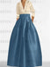 V-Neck A-Line Princess Gown with Long Sleeves and Pockets for the Mother of the Bride