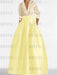 V-Neck A-Line Princess Gown with Long Sleeves and Pockets for the Mother of the Bride