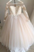 Lovely Princess Jewel Long Sleeves Long Flower Girl Dresses | Ivory Little Girls Peagant Dress with Bowknot