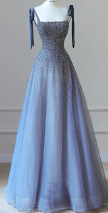 A-Line Maxi Tulle Prom Dress CS1062