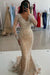 Luxury Evening Dresses Long Glitter Lace Ball Gowns With Sleeves