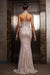 Luxury Halter Silver Nude Beaded Evening Dress