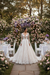 Long Sleeves Floral Lace Bridal Gown V-Neck Wedding Dress