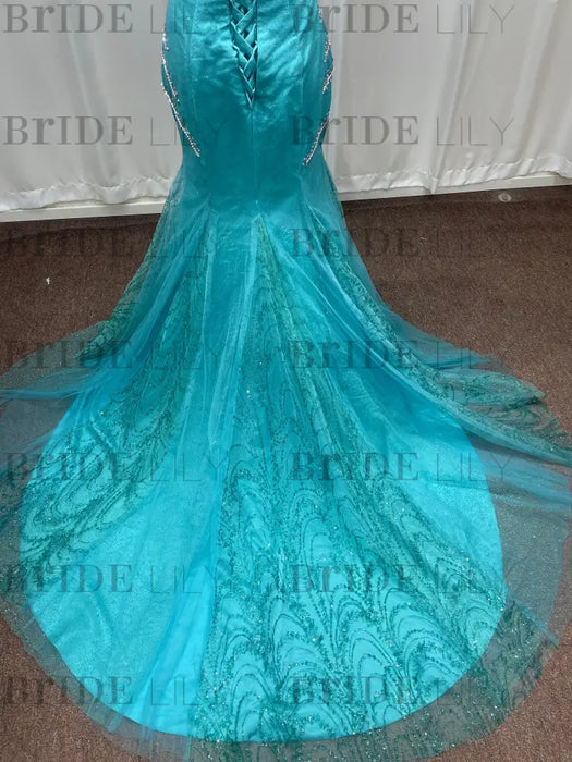 Luxury Off-the-Shoulder Beadings Mermaid Evening Gown - Prom Dress