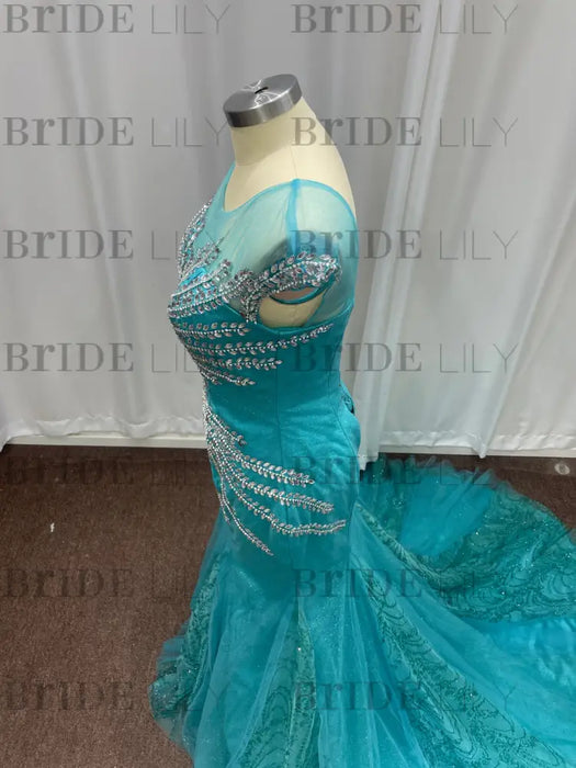 Luxury Off-the-Shoulder Beadings Mermaid Evening Gown - Prom Dress