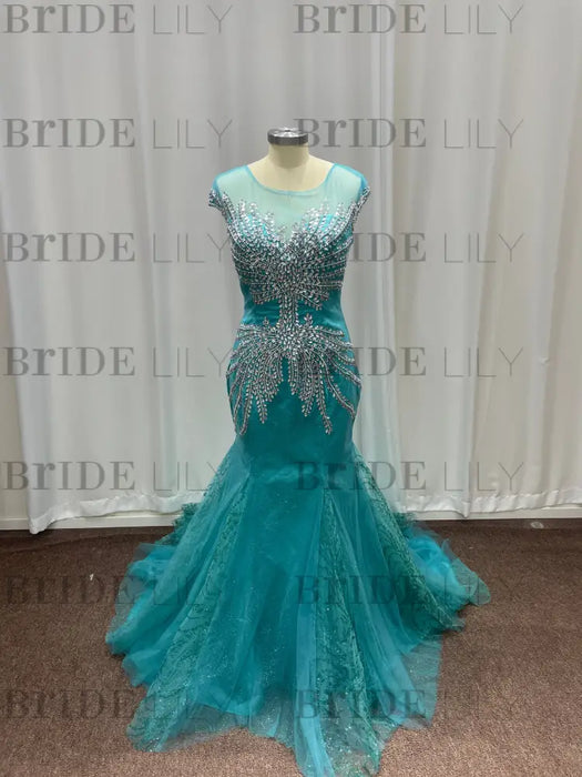 Luxury Off-the-Shoulder Beadings Mermaid Evening Gown - Prom Dress