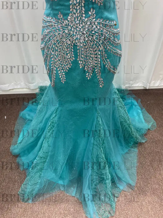 Luxury Off-the-Shoulder Beadings Mermaid Evening Gown - Prom Dress
